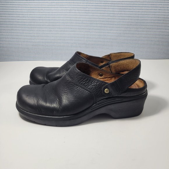 ARIAT Santa Cruz Black Leather Mules Slip On Clogs Women's Size 10B - Picture 3 of 9